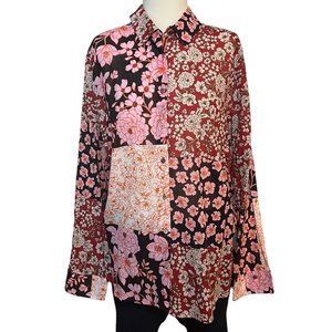 Johnny Was Flora Button Down Shirt Size Large